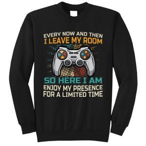 Every Now And Then I Leave My Room Funny Gaming Tall Sweatshirt