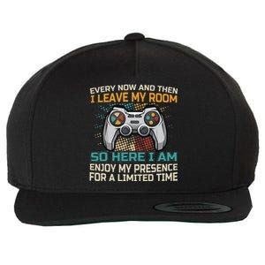 Every Now And Then I Leave My Room Funny Gaming Wool Snapback Cap