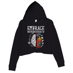 Embrace Neurodiversity Autism Awareness Asd Women Crop Fleece Hoodie