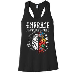 Embrace Neurodiversity Autism Awareness Asd Women Women's Racerback Tank