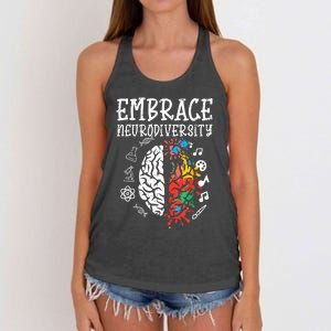 Embrace Neurodiversity Autism Awareness Asd Women Women's Knotted Racerback Tank