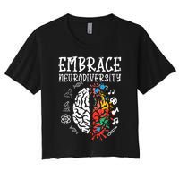 Embrace Neurodiversity Autism Awareness Asd Women Women's Crop Top Tee