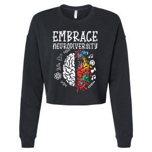 Embrace Neurodiversity Autism Awareness Asd Women Cropped Pullover Crew