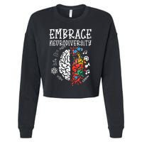 Embrace Neurodiversity Autism Awareness Asd Women Cropped Pullover Crew