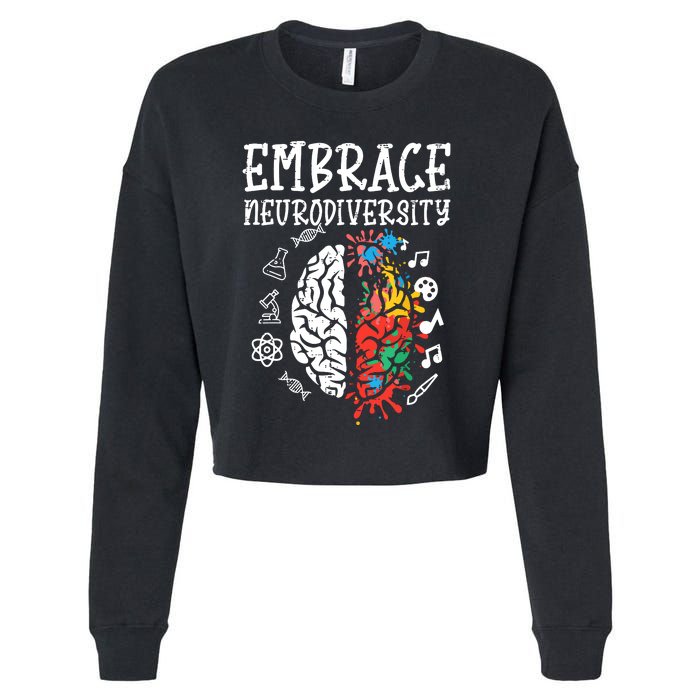 Embrace Neurodiversity Autism Awareness Asd Women Cropped Pullover Crew