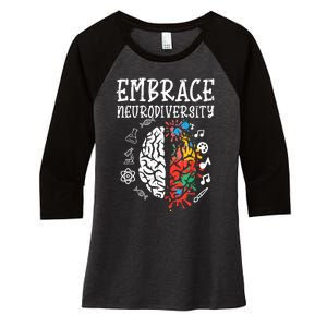 Embrace Neurodiversity Autism Awareness Asd Women Women's Tri-Blend 3/4-Sleeve Raglan Shirt