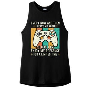 every now and then i leave my room funny gaming Ladies PosiCharge Tri-Blend Wicking Tank