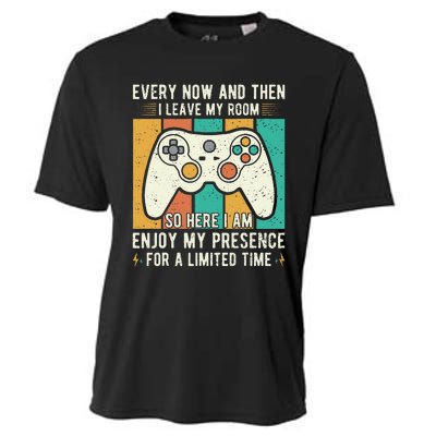 every now and then i leave my room funny gaming Cooling Performance Crew T-Shirt