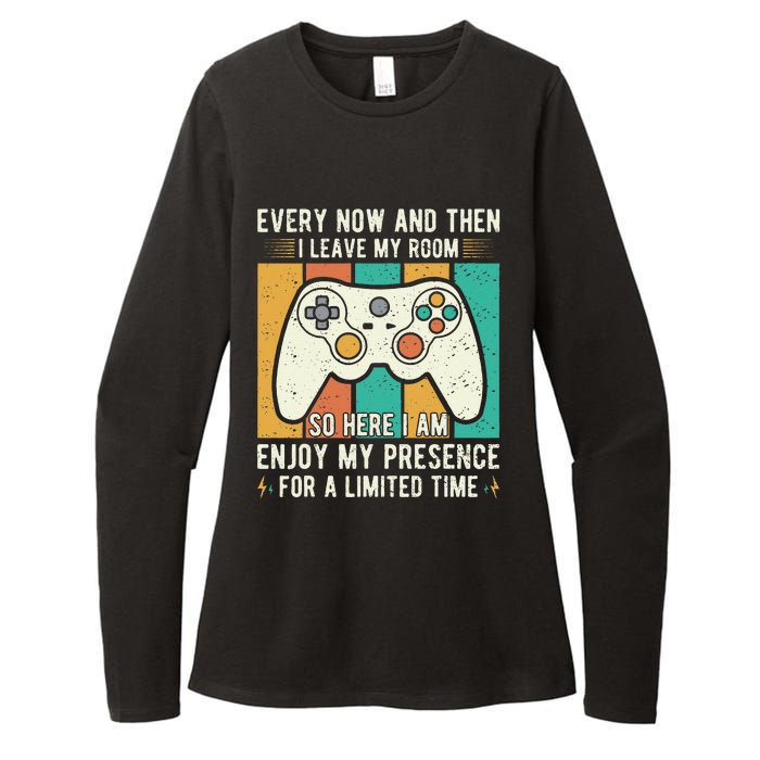 every now and then i leave my room funny gaming Womens CVC Long Sleeve Shirt