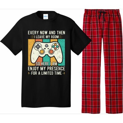 every now and then i leave my room funny gaming Pajama Set