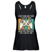 every now and then i leave my room funny gaming Ladies Essential Flowy Tank