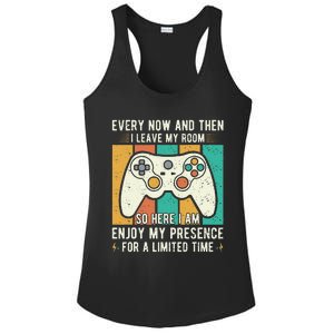 every now and then i leave my room funny gaming Ladies PosiCharge Competitor Racerback Tank