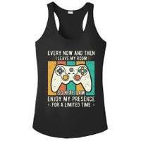 every now and then i leave my room funny gaming Ladies PosiCharge Competitor Racerback Tank