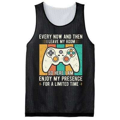 every now and then i leave my room funny gaming Mesh Reversible Basketball Jersey Tank