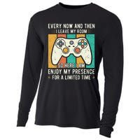 every now and then i leave my room funny gaming Cooling Performance Long Sleeve Crew