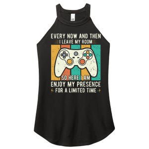 every now and then i leave my room funny gaming Women's Perfect Tri Rocker Tank