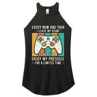 every now and then i leave my room funny gaming Women's Perfect Tri Rocker Tank