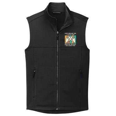 every now and then i leave my room funny gaming Collective Smooth Fleece Vest