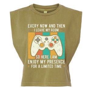 every now and then i leave my room funny gaming Garment-Dyed Women's Muscle Tee