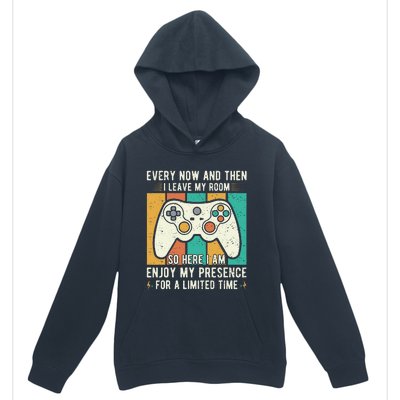 every now and then i leave my room funny gaming Urban Pullover Hoodie