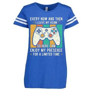 every now and then i leave my room funny gaming Enza Ladies Jersey Football T-Shirt