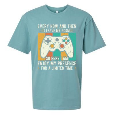 every now and then i leave my room funny gaming Sueded Cloud Jersey T-Shirt