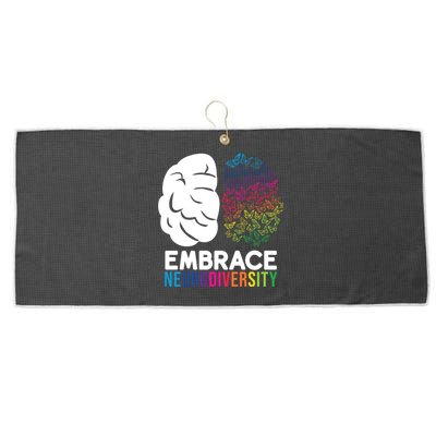 Embrace Neurodiversity Autism Adhd Asd Rainbow Brain Gift Large Microfiber Waffle Golf Towel