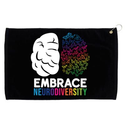 Embrace Neurodiversity Autism Adhd Asd Rainbow Brain Gift Grommeted Golf Towel