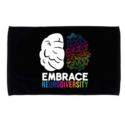 Embrace Neurodiversity Autism Adhd Asd Rainbow Brain Gift Microfiber Hand Towel