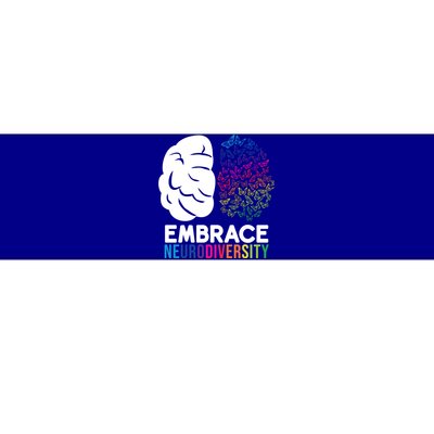 Embrace Neurodiversity Autism Adhd Asd Rainbow Brain Gift Bumper Sticker