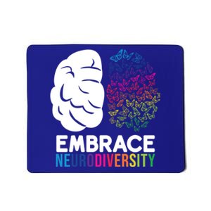 Embrace Neurodiversity Autism Adhd Asd Rainbow Brain Gift Mousepad