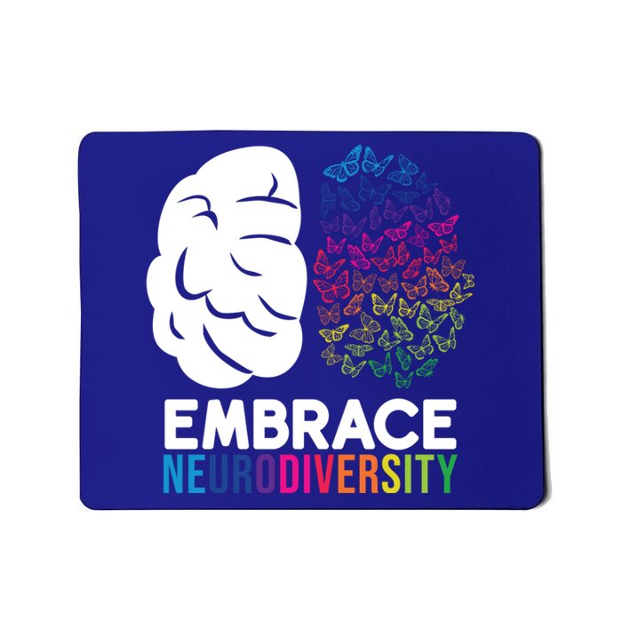 Embrace Neurodiversity Autism Adhd Asd Rainbow Brain Gift Mousepad