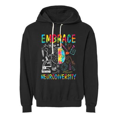 Embrace Neurodiversity Autism Awareness ASD  Wo kid Garment-Dyed Fleece Hoodie