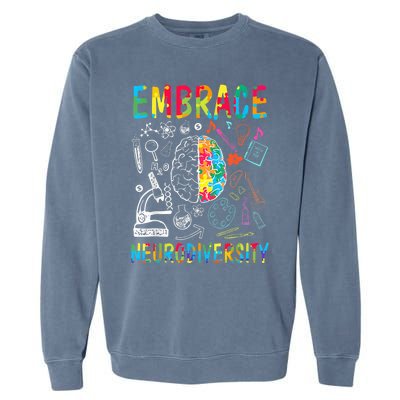 Embrace Neurodiversity Autism Awareness ASD  Wo kid Garment-Dyed Sweatshirt