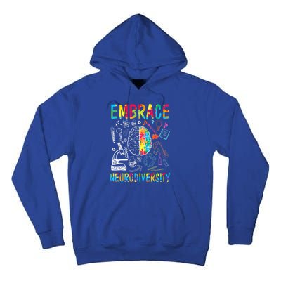 Embrace Neurodiversity Autism Awareness ASD  Wo kid Tall Hoodie