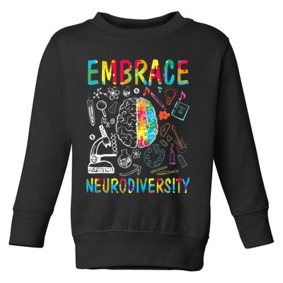 Embrace Neurodiversity Autism Awareness ASD Toddler Sweatshirt