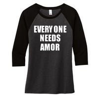 Everyone Needs Amor Women's Tri-Blend 3/4-Sleeve Raglan Shirt