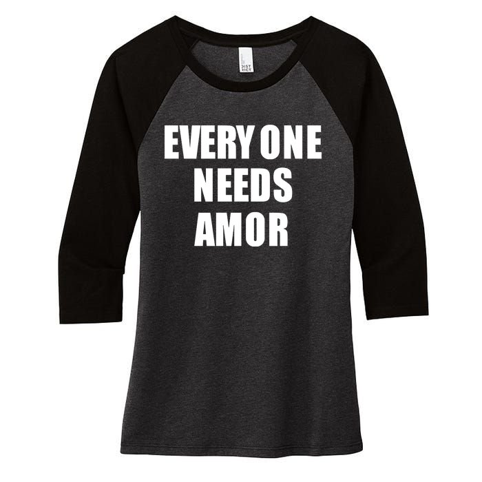 Everyone Needs Amor Women's Tri-Blend 3/4-Sleeve Raglan Shirt