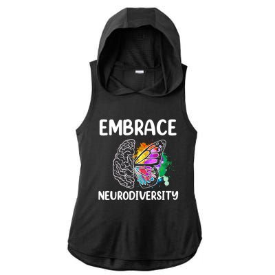 Embrace Neurodiversity Autism Adhd Asd Rainbow Brain Cool Gift Ladies PosiCharge Tri-Blend Wicking Draft Hoodie Tank