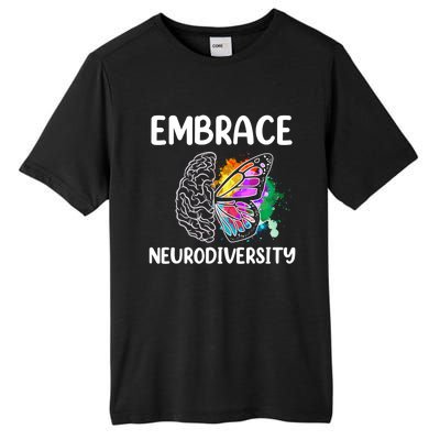 Embrace Neurodiversity Autism Adhd Asd Rainbow Brain Cool Gift Tall Fusion ChromaSoft Performance T-Shirt