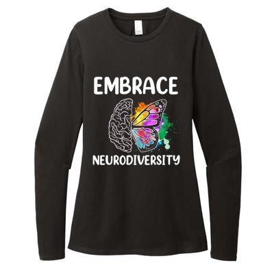 Embrace Neurodiversity Autism Adhd Asd Rainbow Brain Cool Gift Womens CVC Long Sleeve Shirt