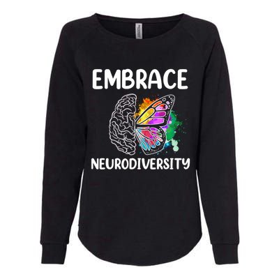 Embrace Neurodiversity Autism Adhd Asd Rainbow Brain Cool Gift Womens California Wash Sweatshirt