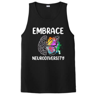 Embrace Neurodiversity Autism Adhd Asd Rainbow Brain Cool Gift PosiCharge Competitor Tank