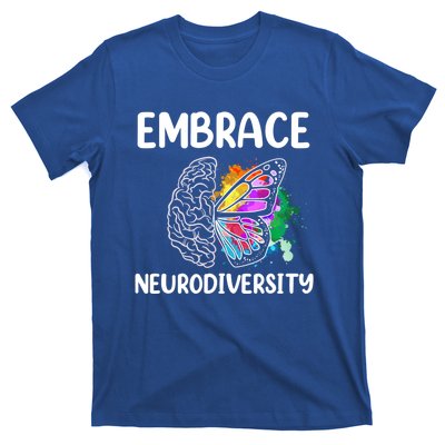 Embrace Neurodiversity Autism Adhd Asd Rainbow Brain Cool Gift T-Shirt