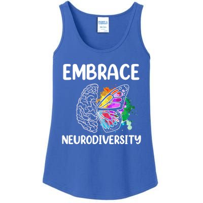 Embrace Neurodiversity Autism Adhd Asd Rainbow Brain Cool Gift Ladies Essential Tank