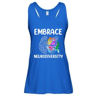 Embrace Neurodiversity Autism Adhd Asd Rainbow Brain Cool Gift Ladies Essential Flowy Tank