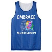 Embrace Neurodiversity Autism Adhd Asd Rainbow Brain Cool Gift Mesh Reversible Basketball Jersey Tank