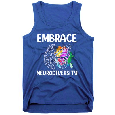 Embrace Neurodiversity Autism Adhd Asd Rainbow Brain Cool Gift Tank Top