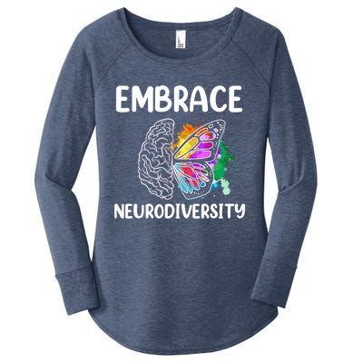 Embrace Neurodiversity Autism Adhd Asd Rainbow Brain Cool Gift Women's Perfect Tri Tunic Long Sleeve Shirt