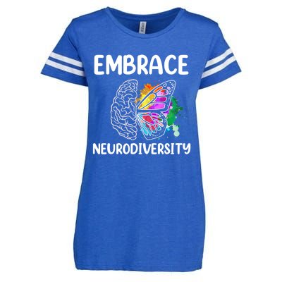 Embrace Neurodiversity Autism Adhd Asd Rainbow Brain Cool Gift Enza Ladies Jersey Football T-Shirt